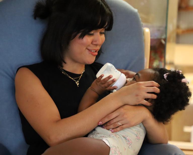 Infant Care Educator with Infant